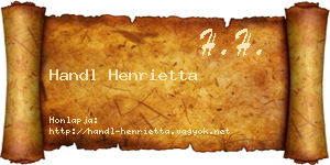 Handl Henrietta névjegykártya